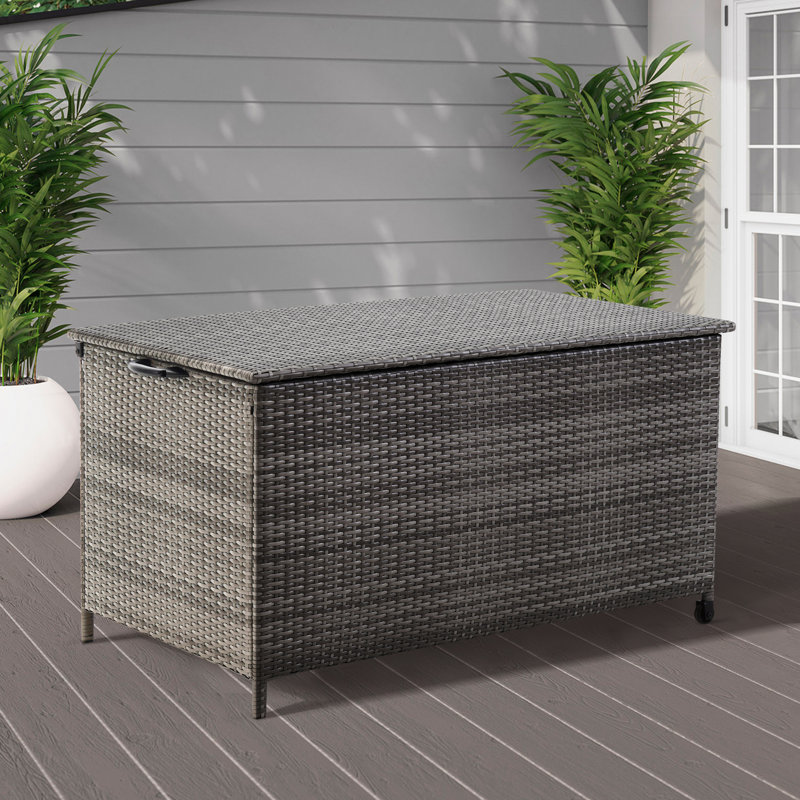 Boîte de rangement pour terrasse en rotin 120 gallons