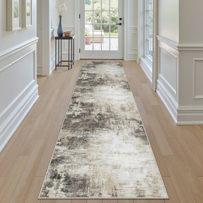 Elroy Modern Abstract Machine Washable Area Rug with Non-Slip Backing