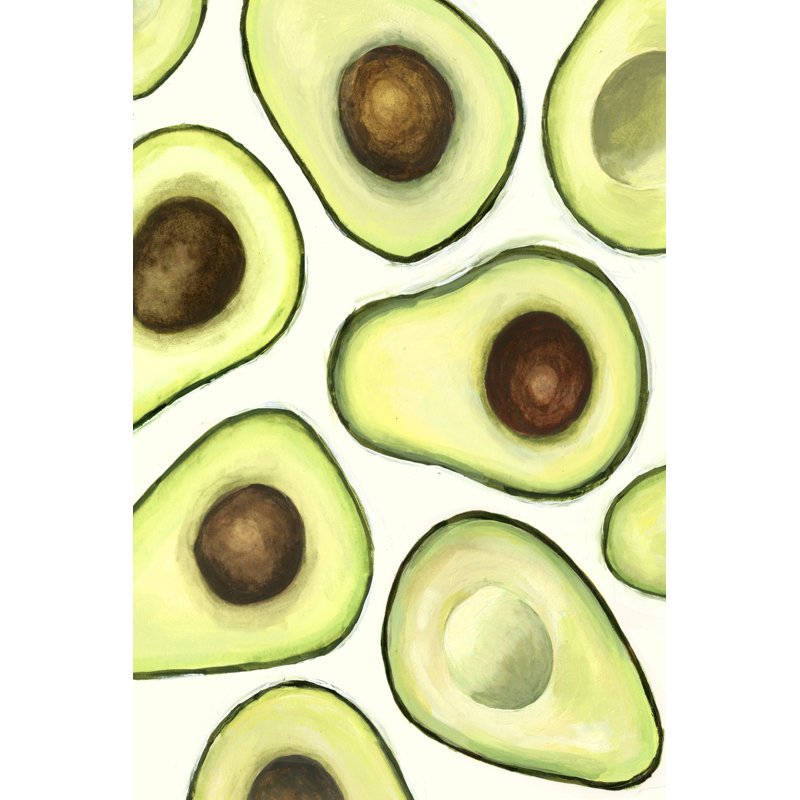 'Avocado Arrangement I' by Victoria Borges - Painting Print, Wrapped Canvas, 30cm H x 20cm W