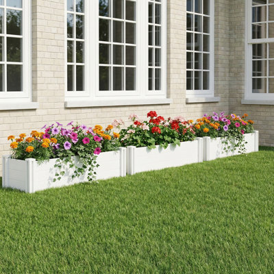 Ensemble de boîte à fleurs 13 po x l 51 po x P 16 po avec jardin et jardin en PVC