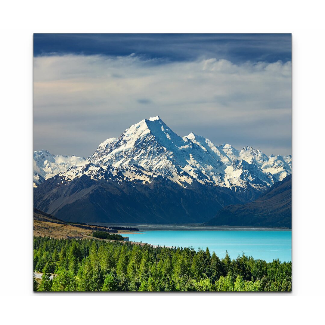 Leinwandbild Pukaki Lake mit Mount Cook im Hintergrund – Neuseeland