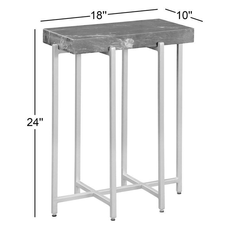 Table de bout Quinto, Gris / bronze
