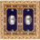Elegant Colorful Frame Rug Navy Blue Paint Patterned 2 - Gang Toggle Light Switch Standard Wall Plate