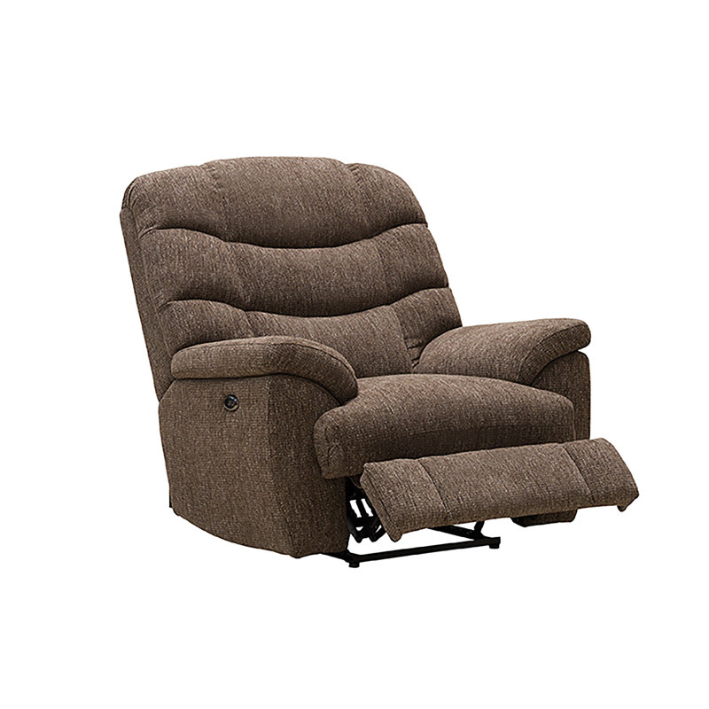 Fauteuil inclinable et oscillant rembourré Sondrea, Chocolat