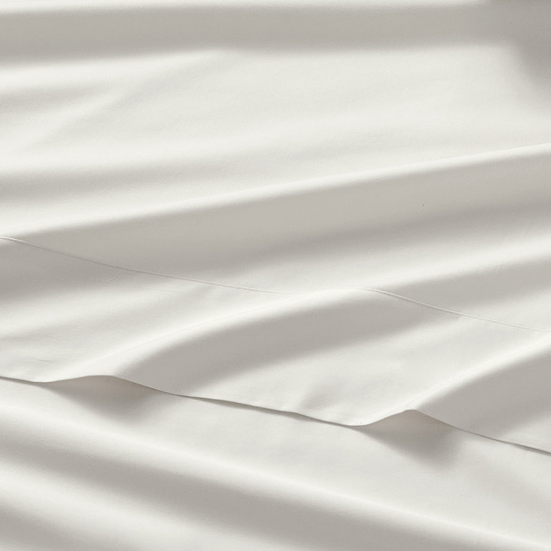 Ensemble de draps en satin de coton 425 draps, Ivoire, Ensemble de draps pour très grand lit
