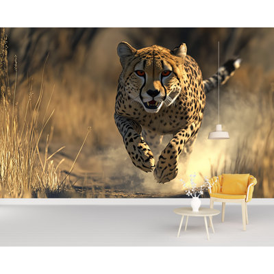 Papier peint courant, guépard dans la savane