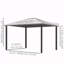 Auvent pour pavillon de jardin 10 'x 12' avec toit en polycarbonate, structure en aluminium, pavillon de jardin permanent avec filet et rideaux pour patio, jardin, cour, terrasse