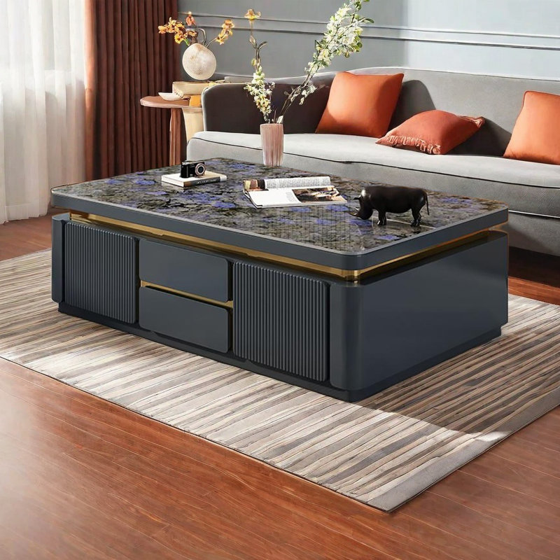 Table basse moderne et simple de haute qualité, H 18,1 po x L 55,1 po x l 31,5 po, Coloré, Coloré