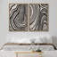 Mid-Century moderne noir et blanc géométrique en spirale abstrait art moderne minimaliste, décor neutre 2 pièces-98109889-98109890