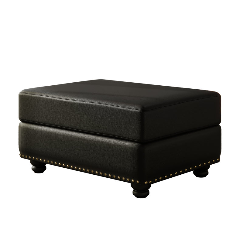 PU Leather Ottoman, Black