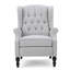 Fauteuil inclinable en tissu capitonné gris clair