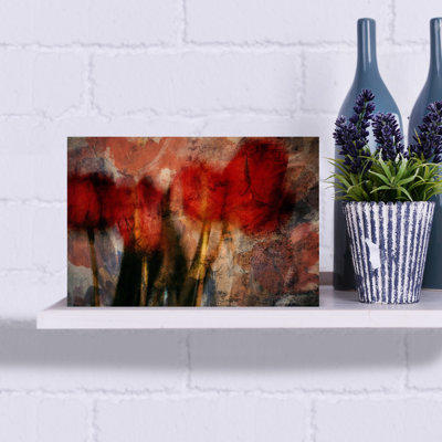 Red Tulips Abstract Contemporary Wall Art