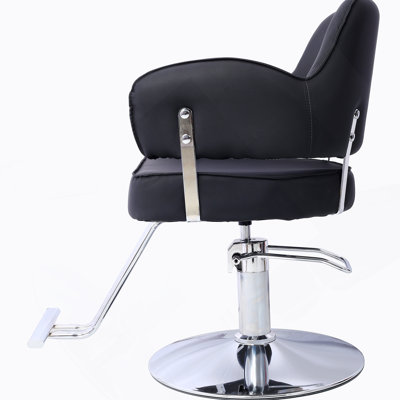 Salon Styling Chair For Hair Stylist Wide Seat,  Hair Salon Chair Heavy Duty, Beauty Spa Cosmetology Shampoo Hairdressing Eq,Black,Round Base