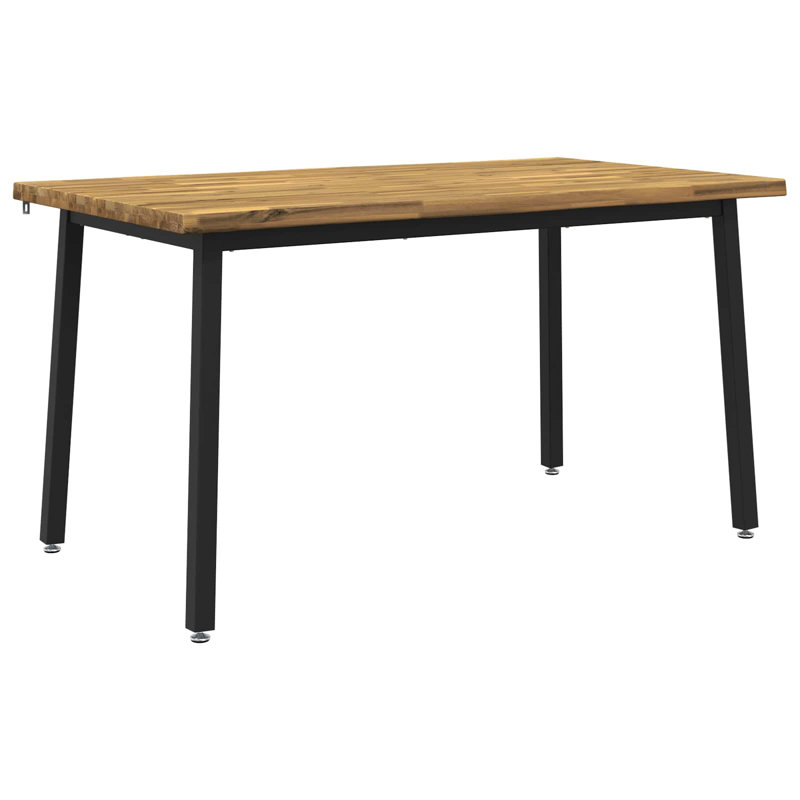 Acacia Dining Table, 75cm H x 110cm W x 55cm D, White / Black