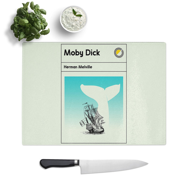 Book Cover Moby Dick Herman Melville Chopping Board, 0.4cm H x 20cm W x 28.5cm L