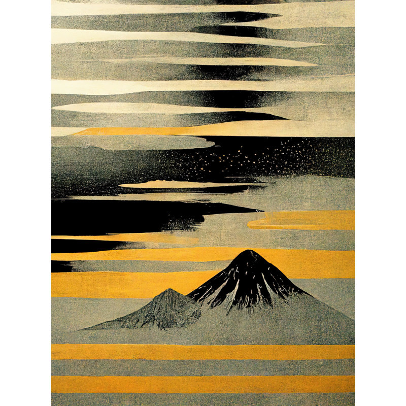 Modern Simple Mount Fuji Painting - Print, Unframed, 40.5cm H x 30.5cm W x 0.2cm D