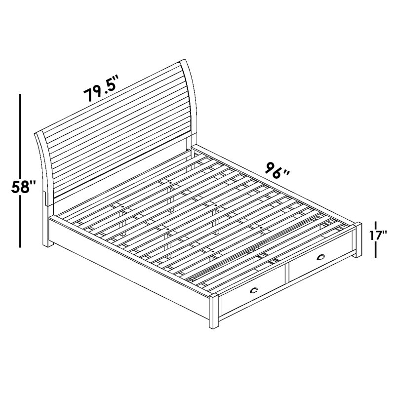 Sleigh Storage Bed, California king