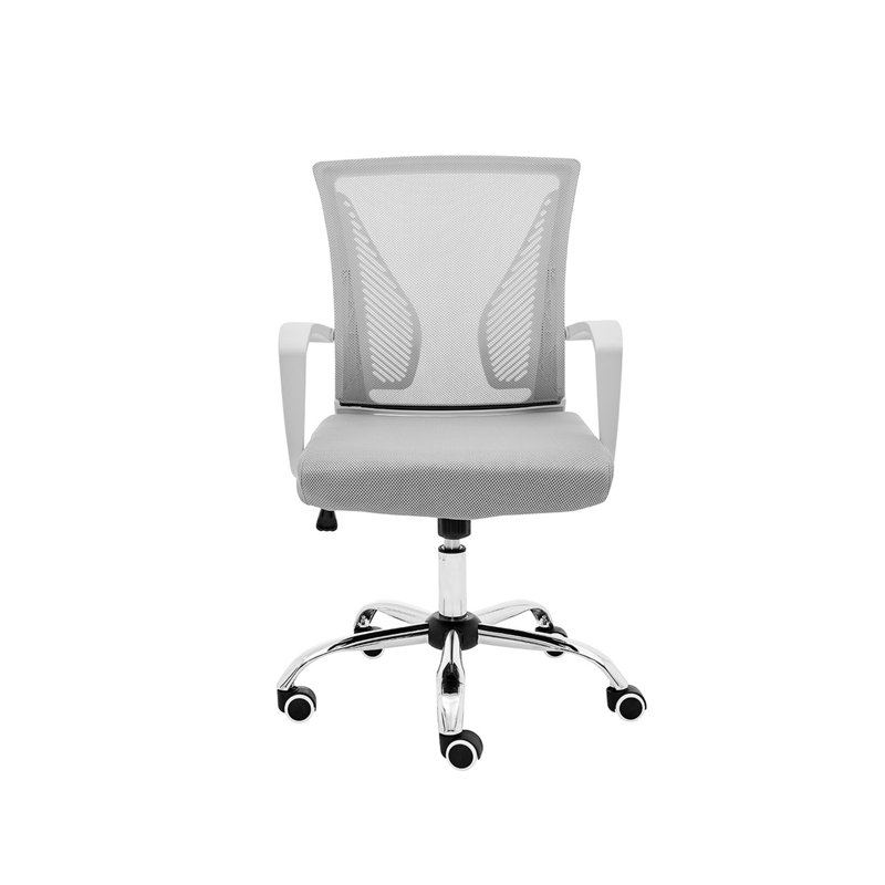 Chaise de travail en filet Mashea, Blanc, gris