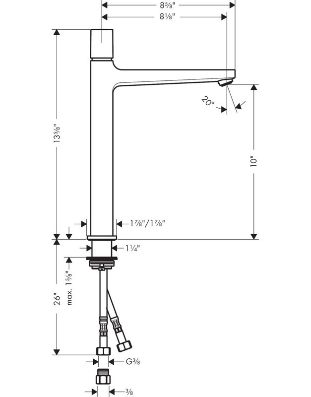 Robinet de salle de bain Metropol, Chrome
