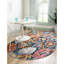 Tapis bleu / orange / rose Clydine-826886836
