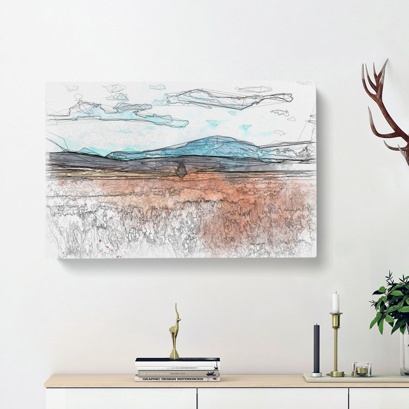 Lone Tree In Montana - Wrapped Canvas, 60cm H x 91cm W x 3cm D