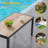 Patio Rectangular Coffee Table, Imitation-wood Top Modern Industrial Style