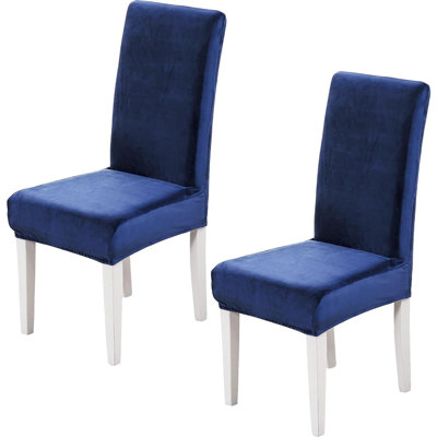 Housse en velours extensible pour chaise de salle à manger