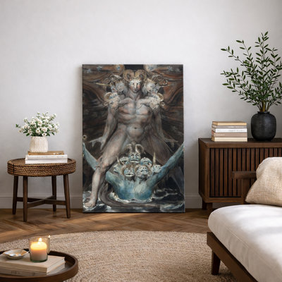«Dark Mythology Horned Demon King», occultes, créatures fantastiques, impression sur toile encadrée