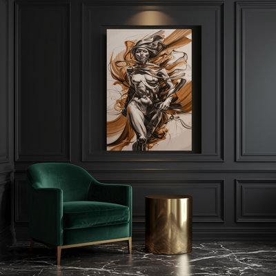 Abstrait art figuratif sur toile beige 88