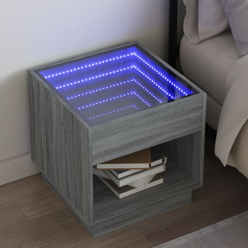 Creaghan 50cm W Bedside Table, Grey Sonoma