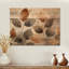 Collage mosaïque feuilles taupe III - décoration murale feuilles de bois - sur bois de pin naturel-125620118