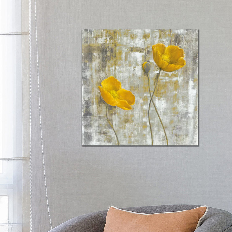 Yellow Flowers I by Carol Black - Wrapped Canvas Painting, No Frame, 45.72 cm H x 45.72 cm W x 3.175 cm D