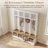 Farmhouse Hall Tree with 8 Hooks & Storage Bench | 3-in-1 Entryway Coat Rack with Open Compartments | Rustic Wooden Style Shoe Organizer for Mudroom, Living Room, or Hallway-1661623100
