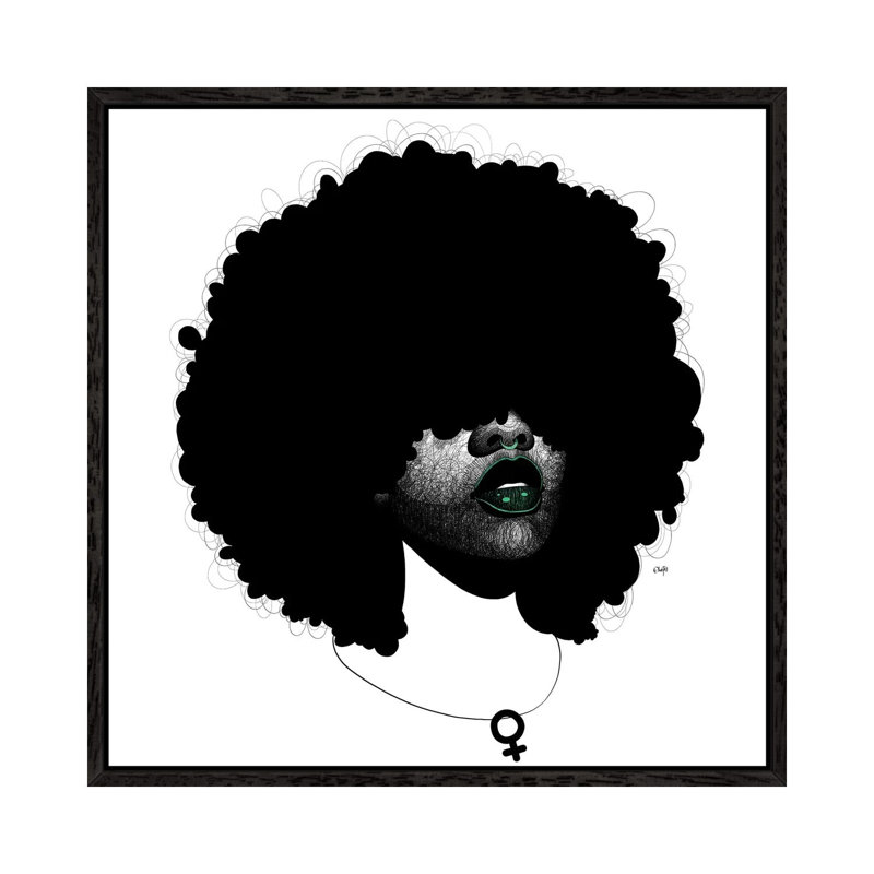 Atiena by Ohab TBJ - Print on Canvas, 93.98cm H x 93.98cm W x 3.81cm D, Black Floater Framed