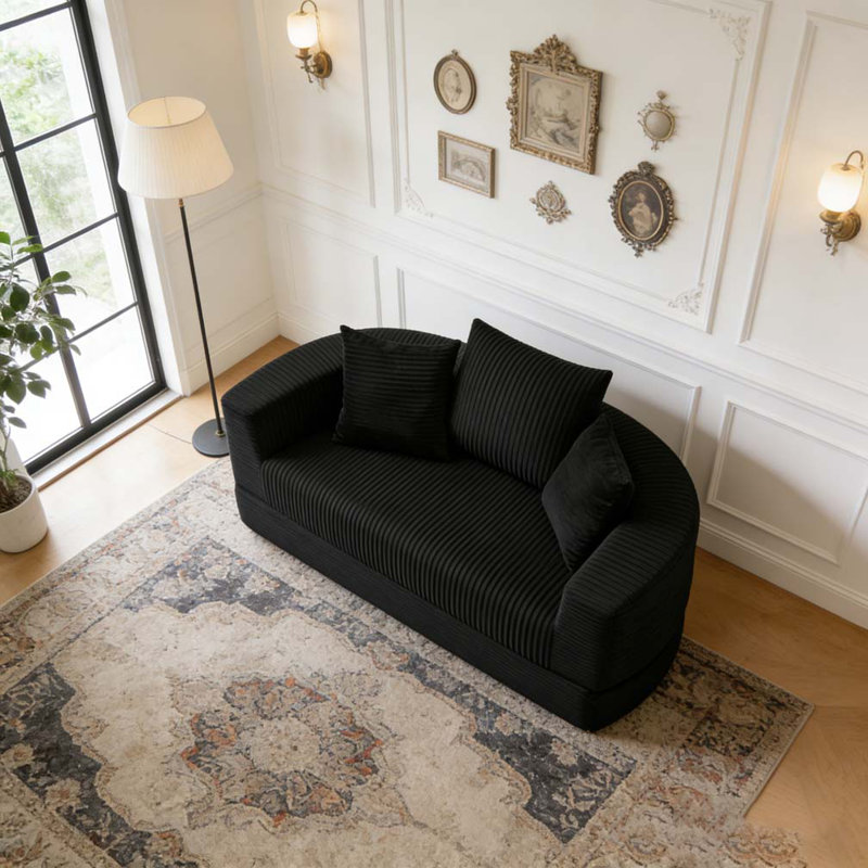 Convertible sofa couch bed,multi-functional,circular bed,adjustable Futon sofa, Black