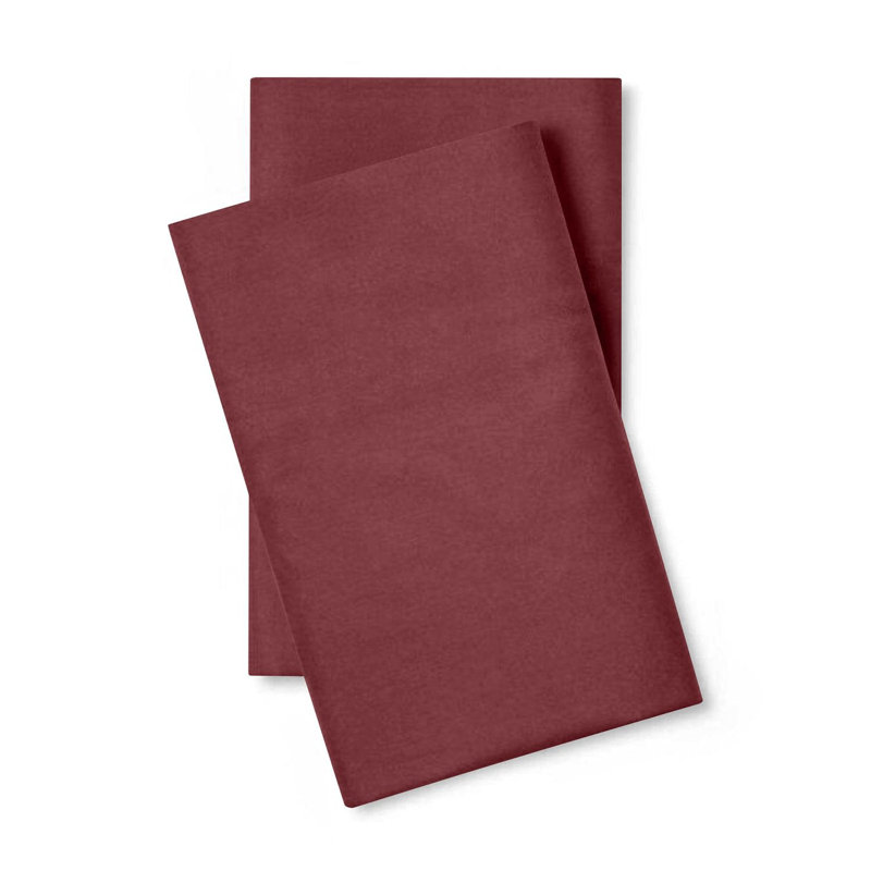 Classic Cool & Crisp 100% Cotton Percale Pillow Case Pair, Queen, Plum