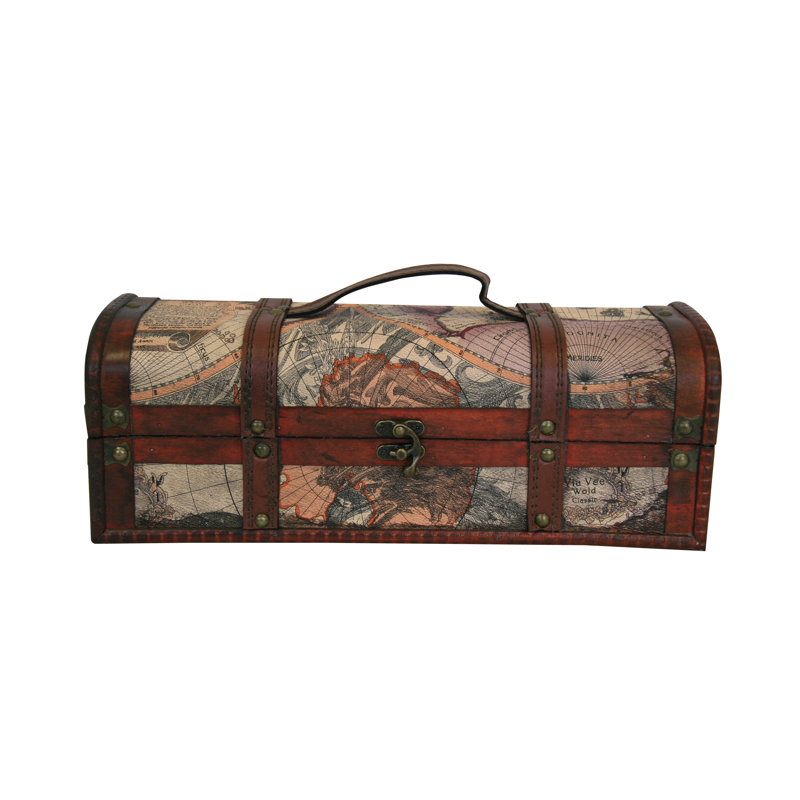 Antique World Map Single Wine Carrier