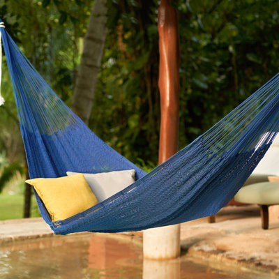 Hamac en corde de coton bleu marine Uxmal