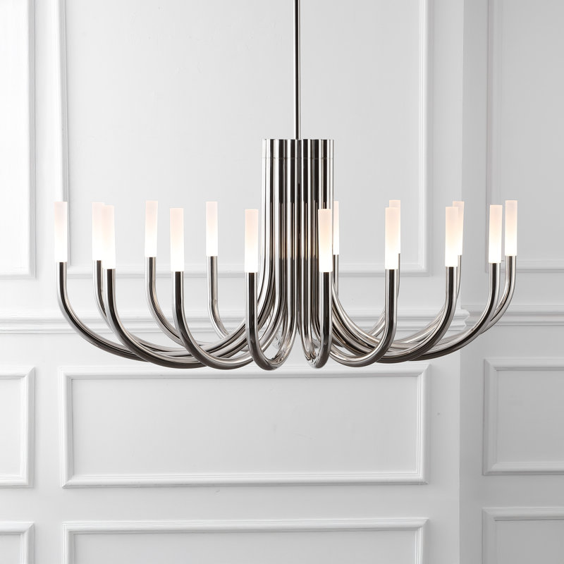 Lustre 12 lumières Evonne, Argent argent
