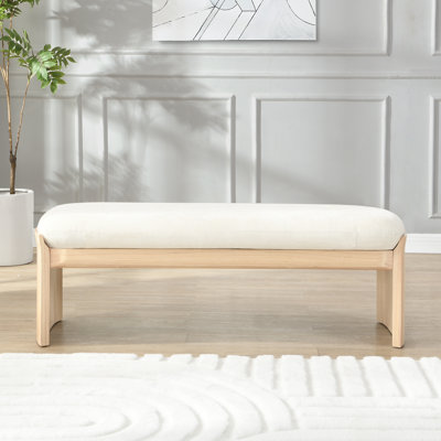 Sandy Rubberwood Bench With Soft Cushion Seat