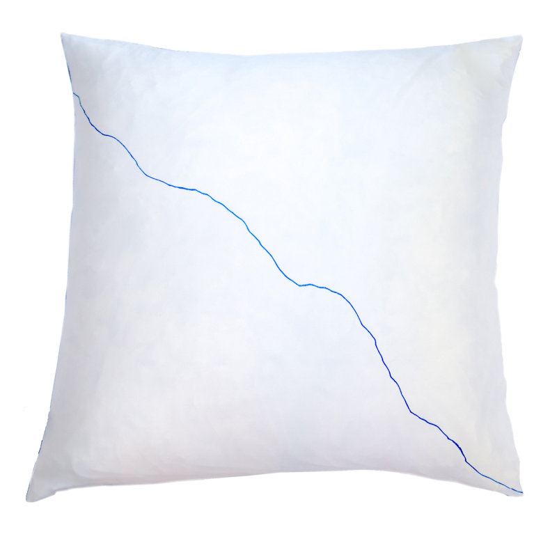 Housse et insert de coussin en soie Yin and Yang, Blanc / bleu