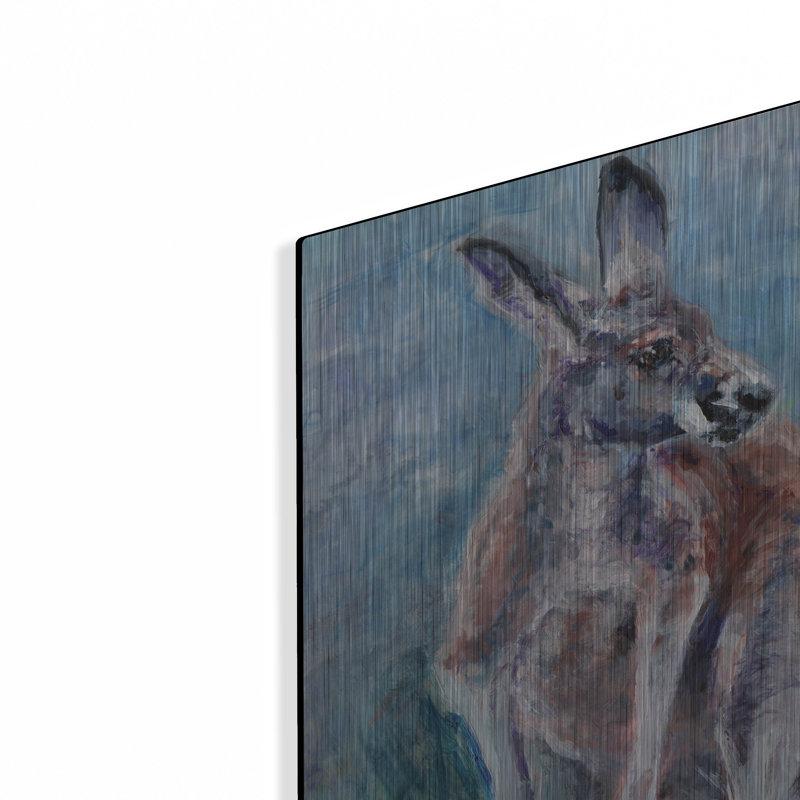 "Red Kangaroo" par Robert Campbell sur métal, H 24 po x l 24 po