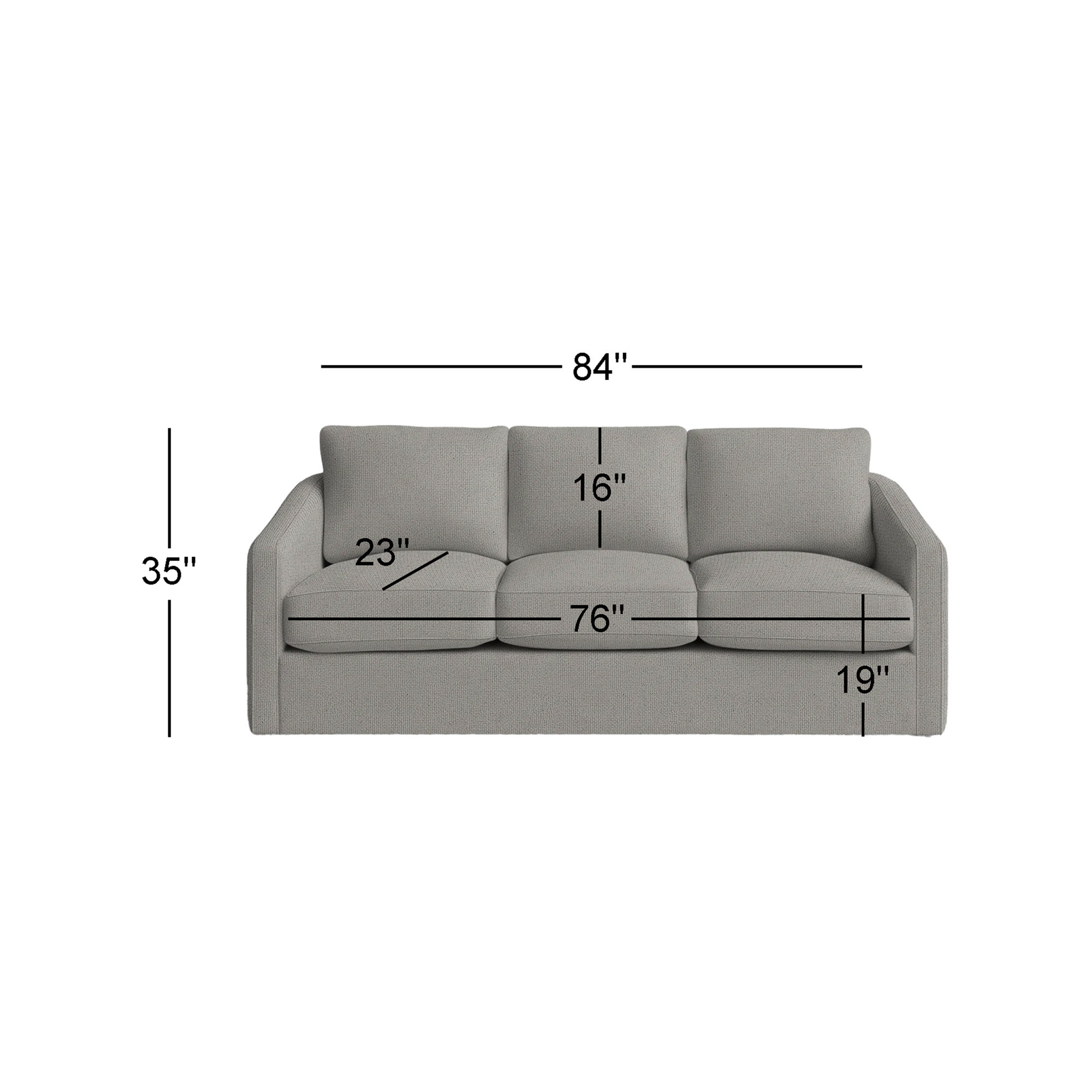 Minty 84'' Upholstered Sofa, Ida Light Gray