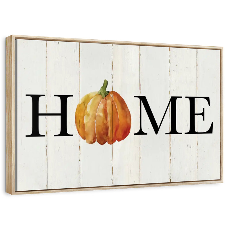 Plaque murale Home, Cadre flottant en bois naturel, 40 po x 27 po