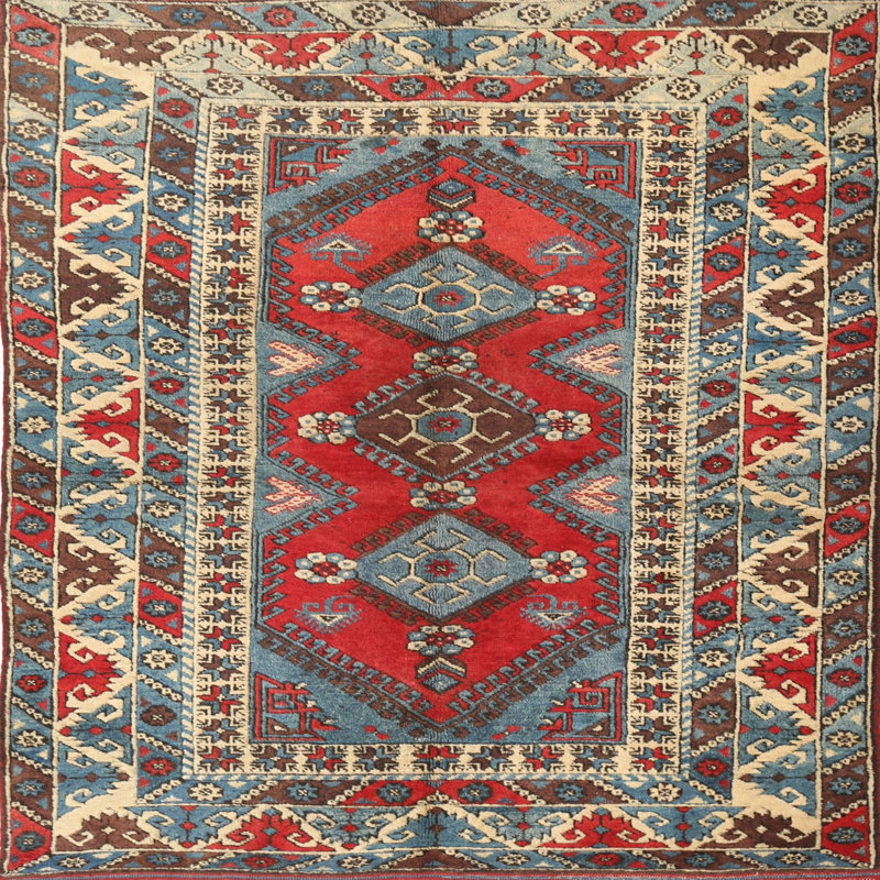Felty Southwestern Indoor Rug, Square 5'