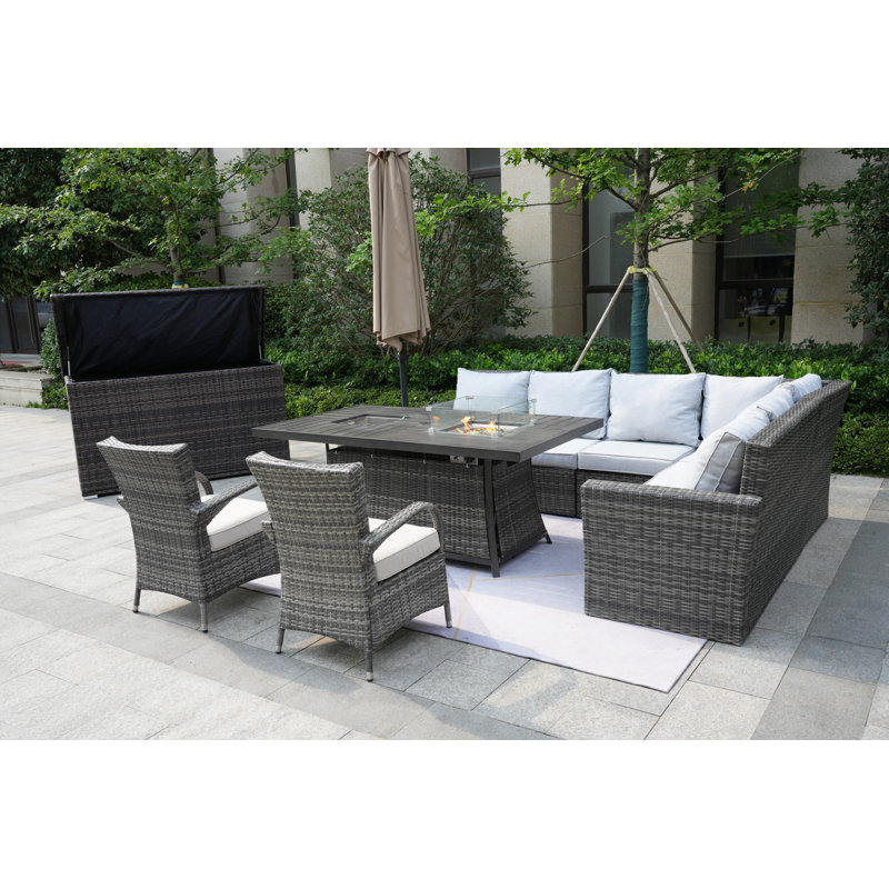 Aliaksey 8 - Person Patio Conversation Set with Cushions