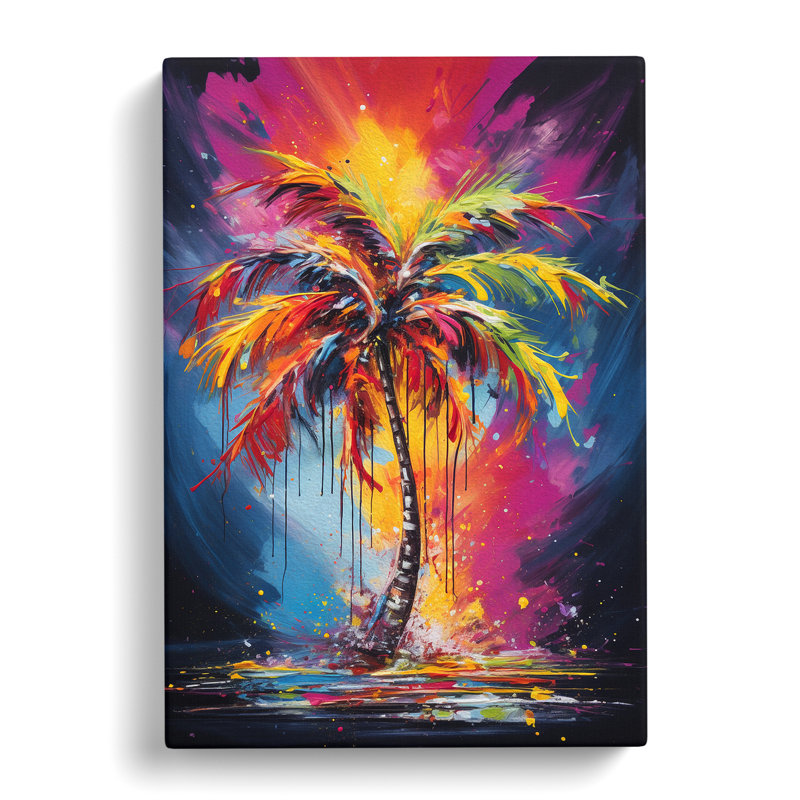 Palm Tree Action No.4 - Wrapped Canvas Print, 76cm H x 50cm W x 3cm D