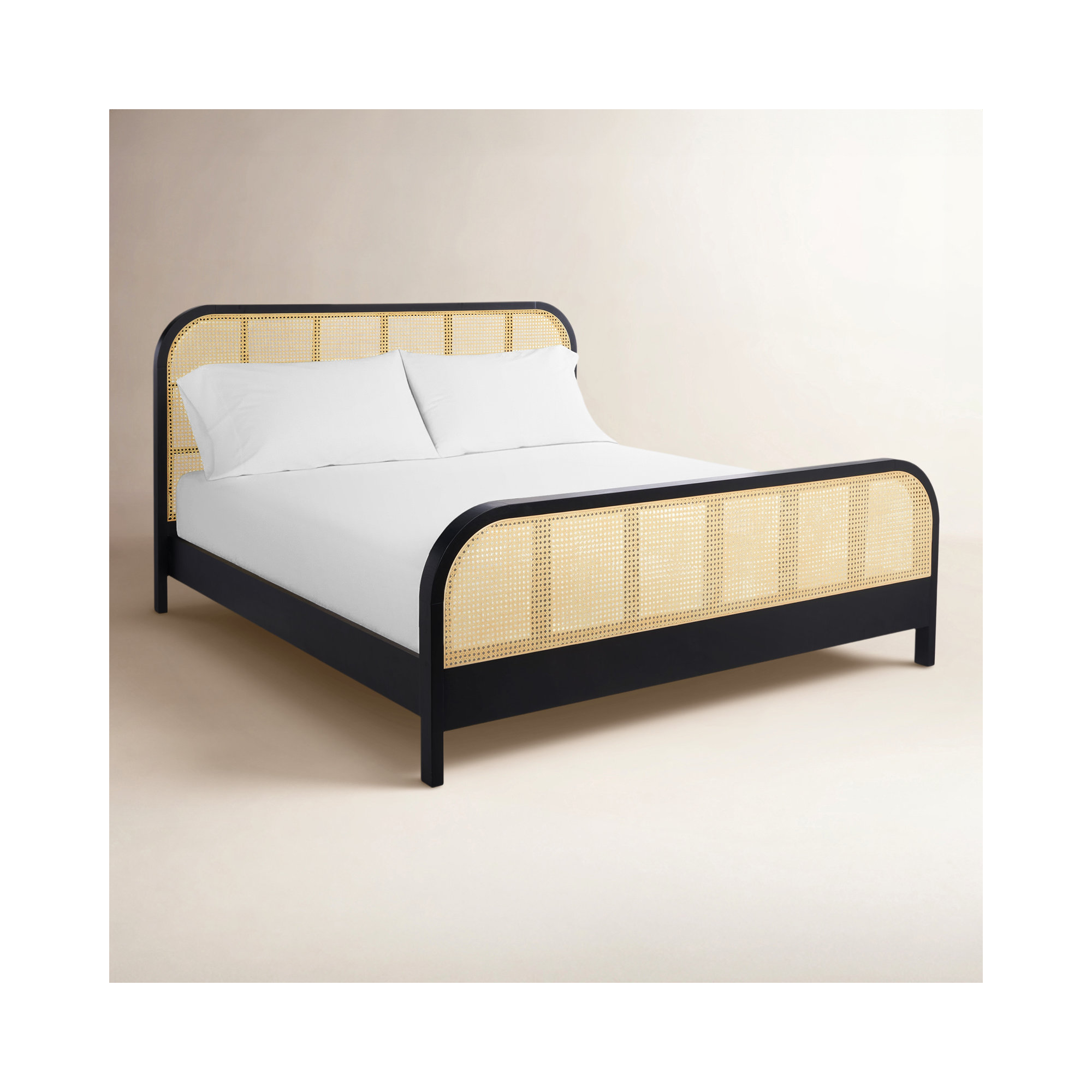  Cane Bed, Queen, Black