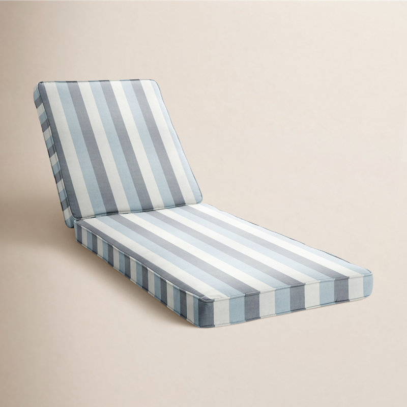 Lesli Outdoor Sunbrella Seat/Back Cushion, 73" W x 24" D, Direction Dew Stripe Sunbrella®