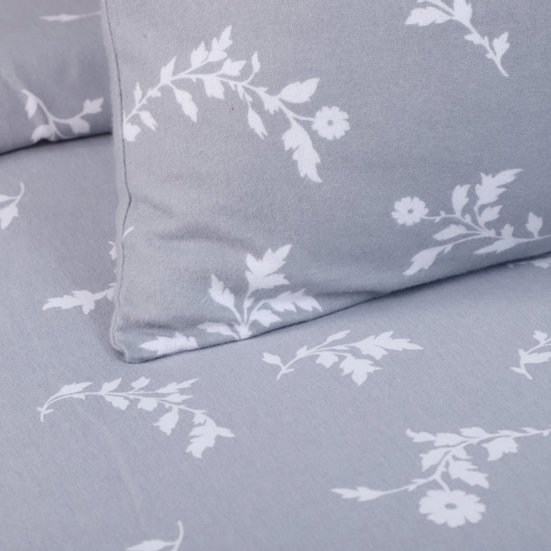 Ensemble de draps 100% flanelle de coton Colyt Floral, Simple